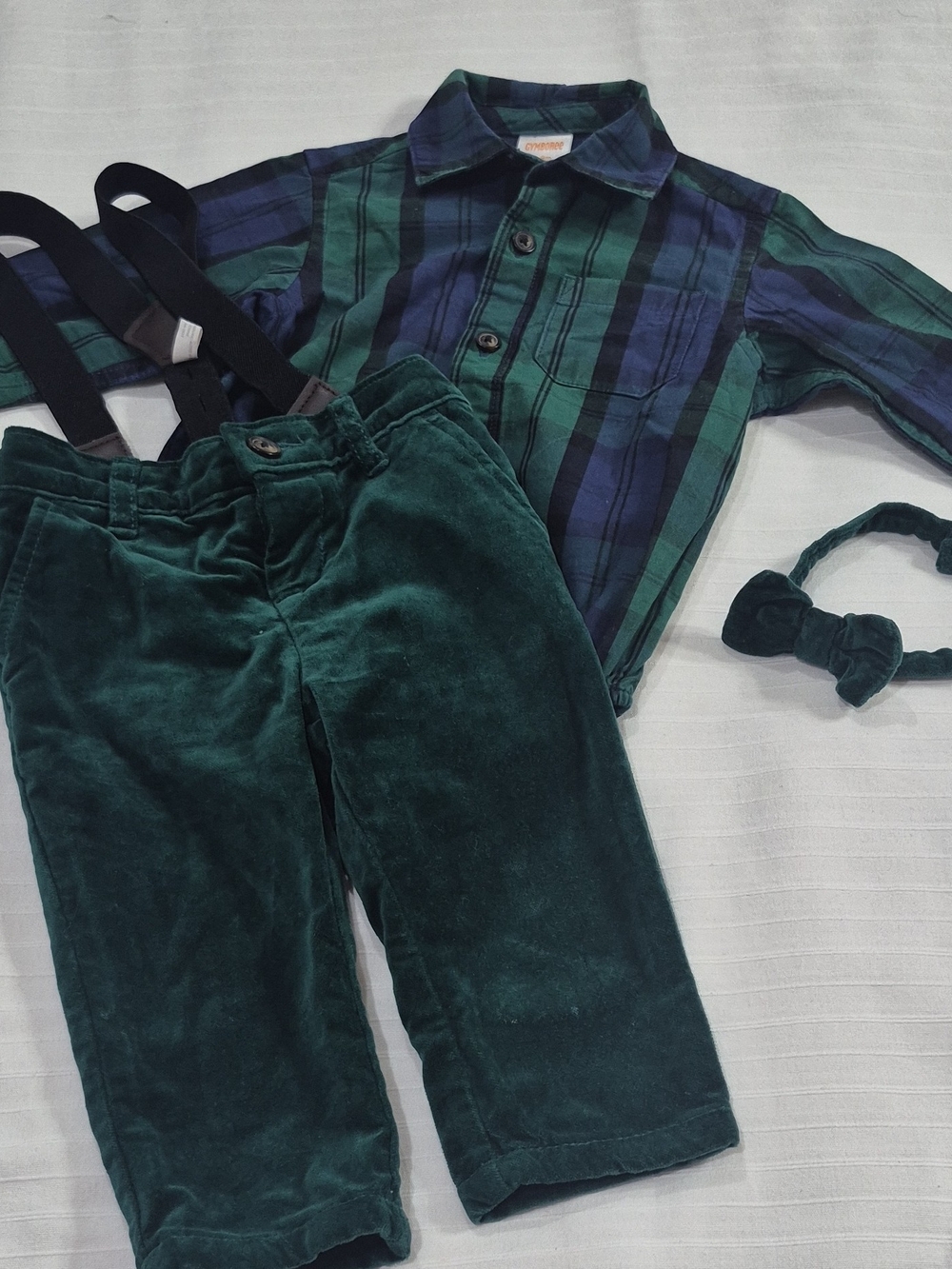 GYMBOREE Corduroy Pants Green 6-9M Set Christmas.